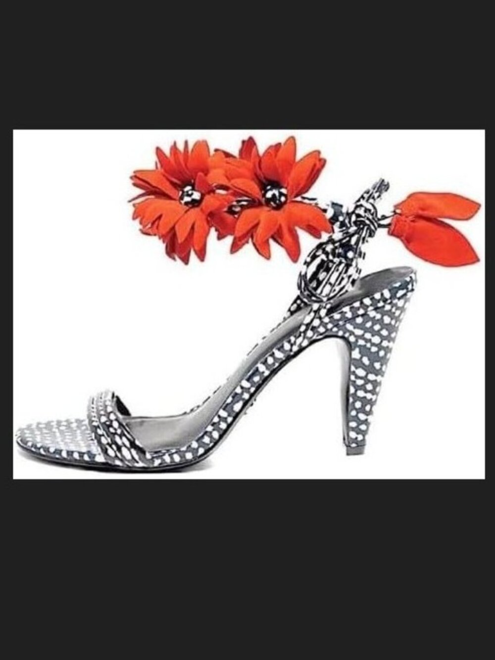 Cecelia New York Sonah Print Red Flower Heels, NIB 9